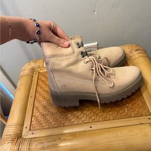 Blush pink Timberland boots